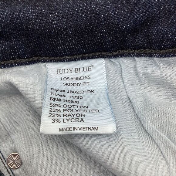 Judy Blue Womens Skinny Fit Button Fly Denim Jeans Blue Size 11/30 - Picture 9 of 10